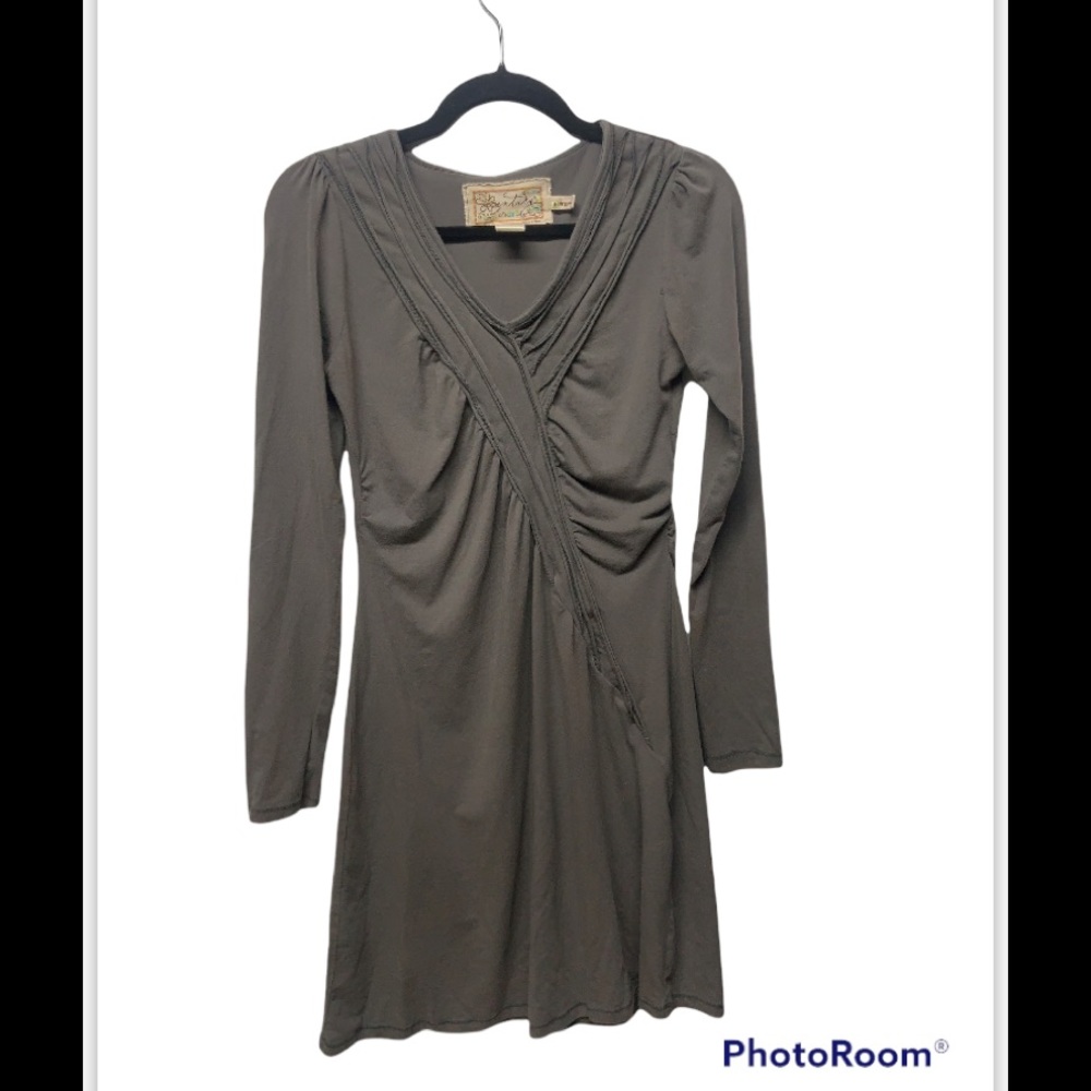 Grey Long Sleeve Dress ~ Organic Cotton